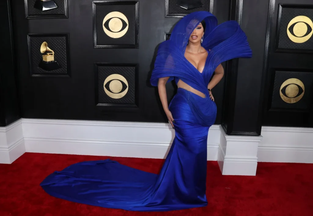 Cardi B shines at the Grammy awards in designer Gaurav Gupta couture